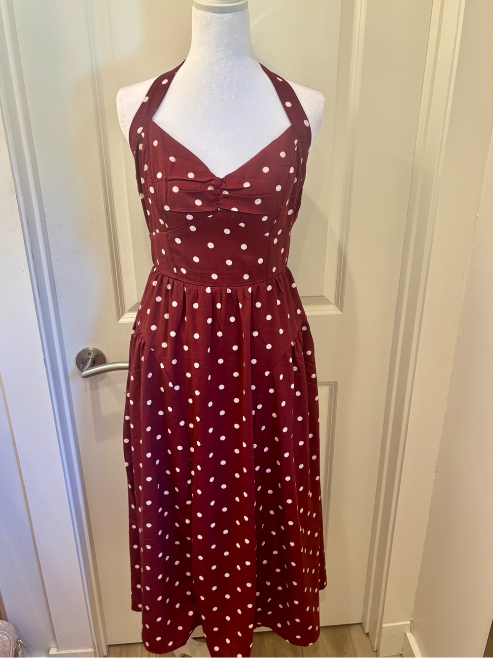 NWT Trixxi retro polka dot halter dress- XL